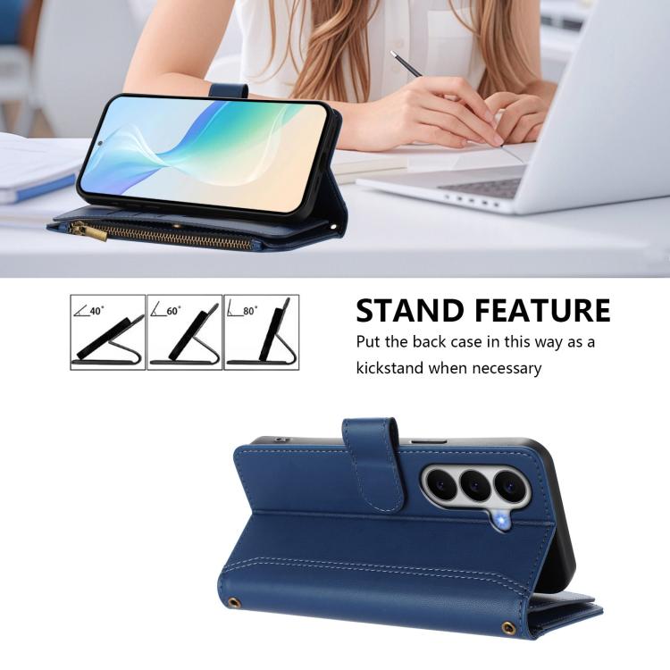Magnetic Closure 9 Card Slots Zipper Leather Case with Hand Strap, For Galaxy A27 5G, For Samsung Galaxy A06 4G / 5G, For Samsung Galaxy A56 5G, For Samsung Galaxy A26 5G, For Samsung Galaxy A36 5G, For Samsung Galaxy A05 / M05 / F05 4G                ...