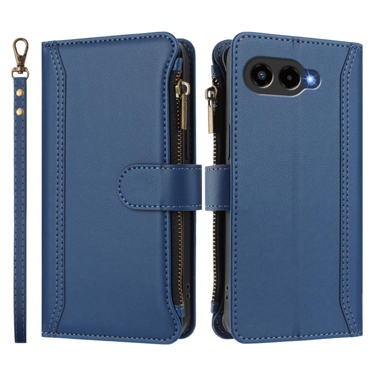 Magnetic Closure 9 Card Slots Zipper Leather Case with Hand Strap, For T-Mobile REVVL 8 5G, For T-Mobile REVVL 7 Pro 5G, For T-Mobile REVVL 7 5G, For T-Mobile REVVL 6 Pro 5G, For T-Mobile REVVL 6 / 6x