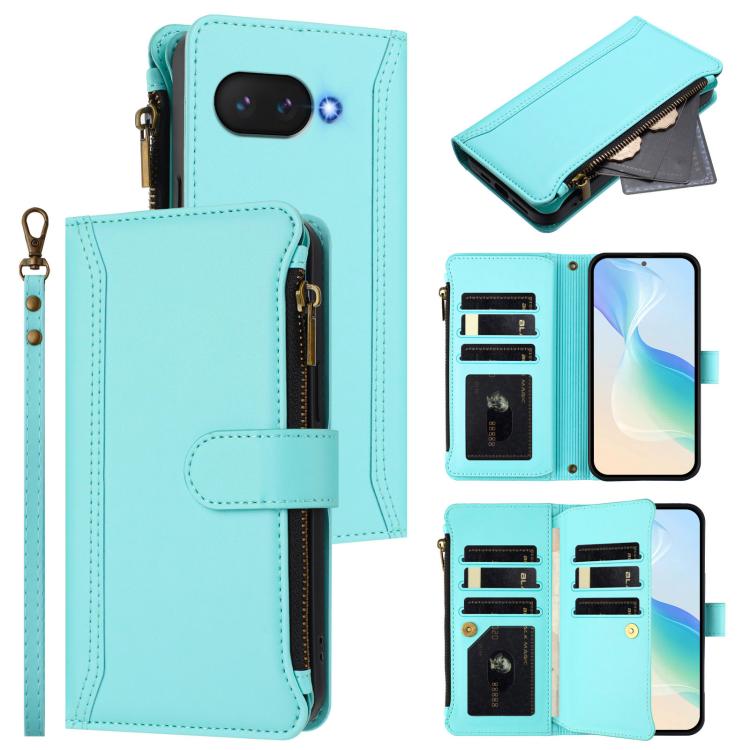 Magnetic Closure 9 Card Slots Zipper Leather Case with Hand Strap, For Google Pixel 11 Pro XL, For Google Pixel 11 Pro / 11, For Google Pixel 10 Pro XL 5G, For Google Pixel 10 5G Global, For Google Pixel 9a, For Google Pixel 8a, For Google Pixel 8 Pro ...