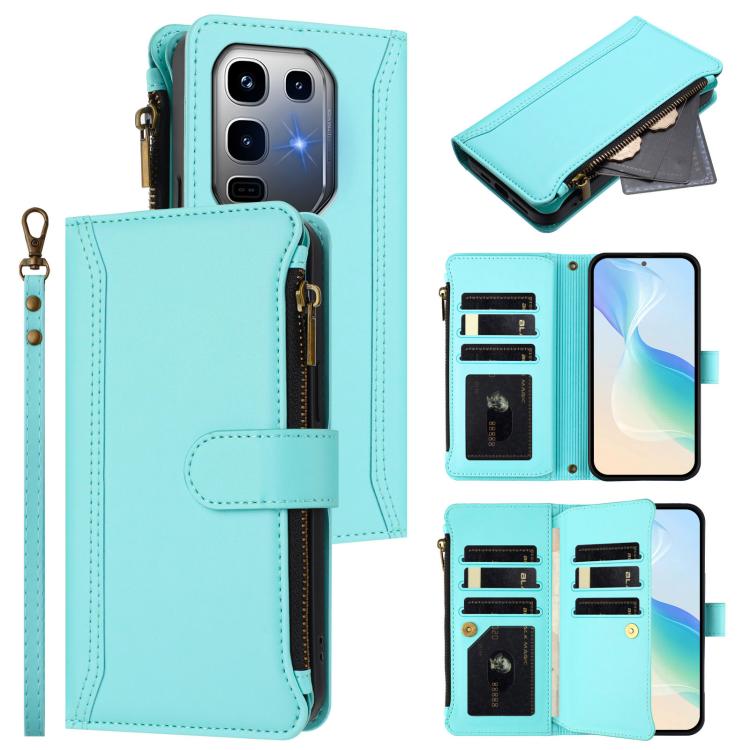 Magnetic Closure 9 Card Slots Zipper Leather Case with Hand Strap, For Infinix Note 50x 5G, For Infinix Note 50 Pro+ 5G, For Infinix Note 50 Pro 4G / 50 4G, For Infinix Hot 50i 4G / Smart 9 4G, For Infinix Hot 50 Pro+ 4G, For Infinix Hot 50 4G         ...