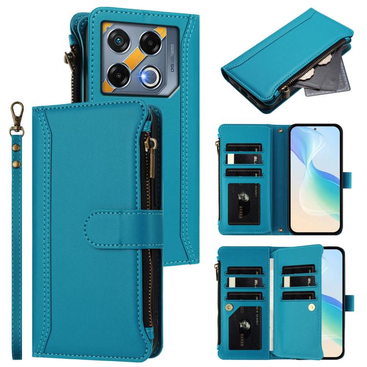 Magnetic Closure 9 Card Slots Zipper Leather Case with Hand Strap, For Infinix Zero 40 4G, For Infinix Note 40X 5G, For Infinix Note 40 5G, For Infinix GT 20 Pro 5G, For Infinix Note 40 Pro 4G / 5G, For Infinix Note 40 4G                               ...