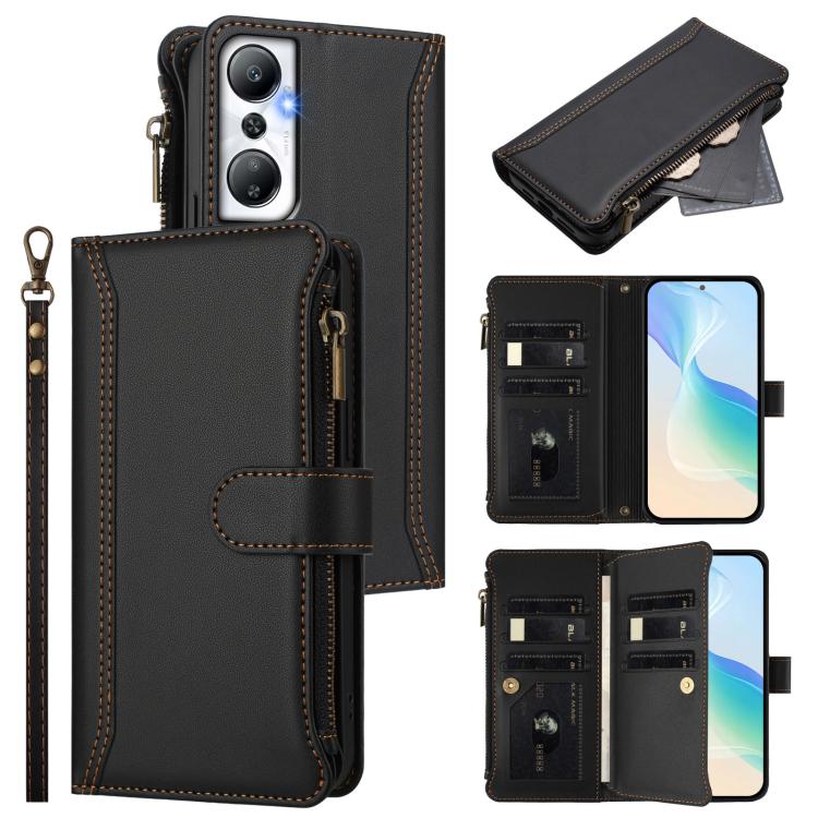 Magnetic Closure 9 Card Slots Zipper Leather Case with Hand Strap, For Infinix Hot 30 4G, For Infinix Hot 20 5G, For Infinix Hot 12i / 20i, For Infinix Zero 5G 2023, For Infinix Hot 20 Play, For Infinix Hot 20 4G, For Infinix Zero 20                   ...