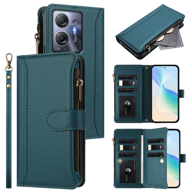 Magnetic Closure 9 Card Slots Zipper Leather Case with Hand Strap, For Infinix Zero 30 5G, For Infinix Hot 30 5G, For Infinix Hot 30 Play 4G, For Infinix Smart 7 Plus / 7 HD, For Infinix Note 30 4G / 5G, For Infinix Note 30 Pro 4G, For Infinix Note 30 ...