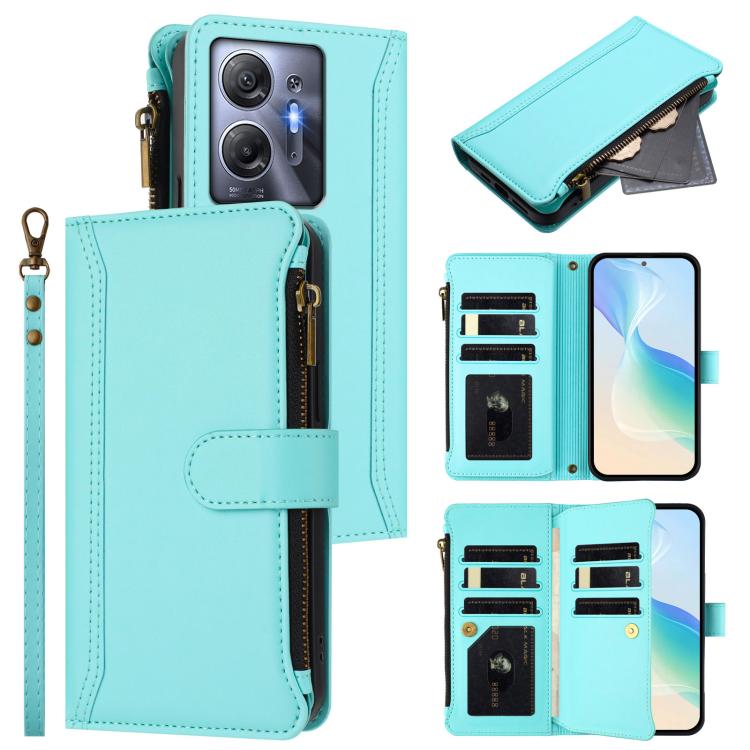 Magnetic Closure 9 Card Slots Zipper Leather Case with Hand Strap, For Infinix Zero 30 5G, For Infinix Hot 30 5G, For Infinix Hot 30 Play 4G, For Infinix Smart 7 Plus / 7 HD, For Infinix Note 30 4G / 5G, For Infinix Note 30 Pro 4G, For Infinix Note 30 ...