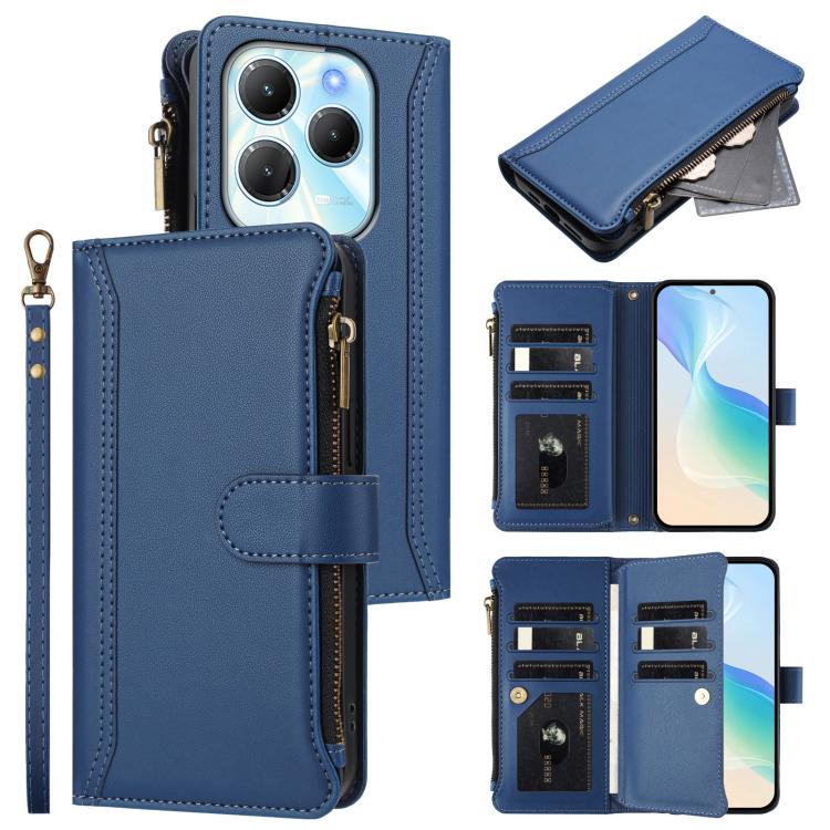 Magnetic Closure 9 Card Slots Zipper Leather Case with Hand Strap, For Infinix Zero 40 4G, For Infinix Note 40X 5G, For Infinix Note 40 5G, For Infinix GT 20 Pro 5G, For Infinix Note 40 Pro 4G / 5G, For Infinix Note 40 4G                               ...