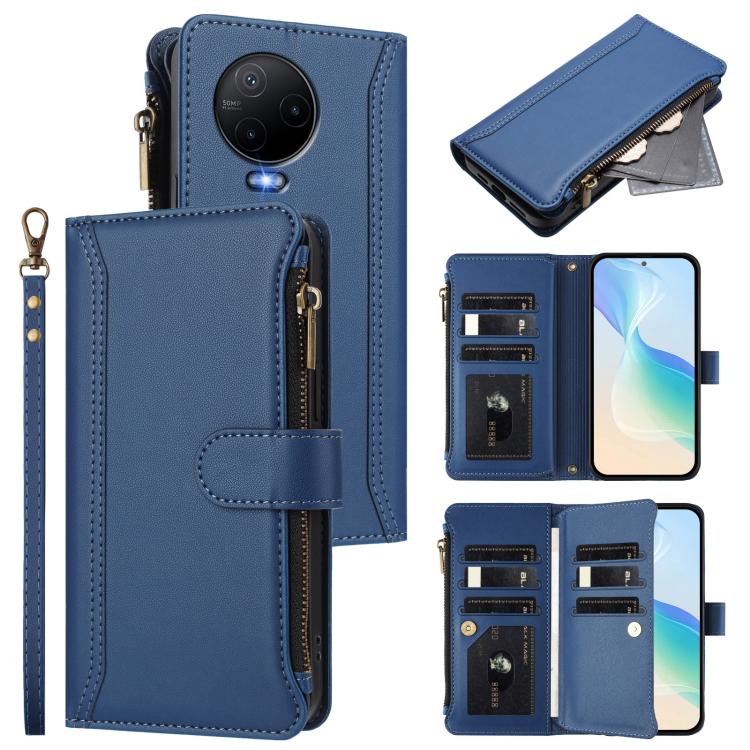 Magnetic Closure 9 Card Slots Zipper Leather Case with Hand Strap, For Infinix Hot 30 4G, For Infinix Hot 20 5G, For Infinix Hot 12i / 20i, For Infinix Zero 5G 2023, For Infinix Hot 20 Play, For Infinix Hot 20 4G, For Infinix Zero 20                   ...