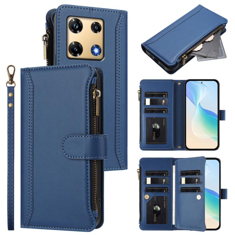 Magnetic Closure 9 Card Slots Zipper Leather Case with Hand Strap, For Infinix Zero 30 5G, For Infinix Hot 30 5G, For Infinix Hot 30 Play 4G, For Infinix Smart 7 Plus / 7 HD, For Infinix Note 30 4G / 5G, For Infinix Note 30 Pro 4G, For Infinix Note 30 ...