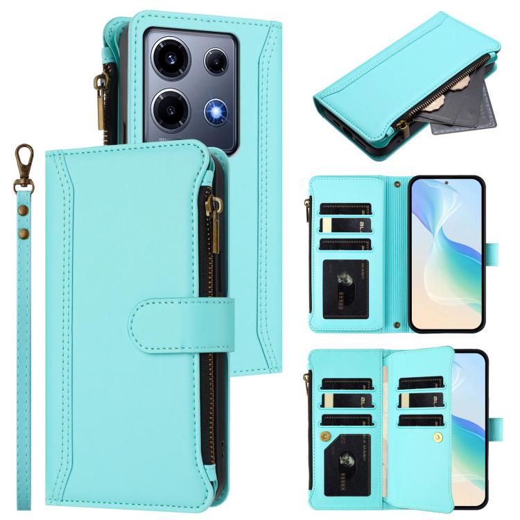 Magnetic Closure 9 Card Slots Zipper Leather Case with Hand Strap, For Infinix Zero 30 5G, For Infinix Hot 30 5G, For Infinix Hot 30 Play 4G, For Infinix Smart 7 Plus / 7 HD, For Infinix Note 30 4G / 5G, For Infinix Note 30 Pro 4G, For Infinix Note 30 ...