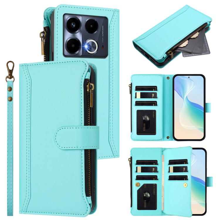 Magnetic Closure 9 Card Slots Zipper Leather Case with Hand Strap, For Infinix Zero 40 4G, For Infinix Note 40X 5G, For Infinix Note 40 5G, For Infinix GT 20 Pro 5G, For Infinix Note 40 Pro 4G / 5G, For Infinix Note 40 4G                               ...