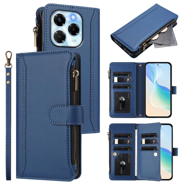 Magnetic Closure 9 Card Slots Zipper Leather Case with Hand Strap, For Infinix Zero 40 4G, For Infinix Note 40X 5G, For Infinix Note 40 5G, For Infinix GT 20 Pro 5G, For Infinix Note 40 Pro 4G / 5G, For Infinix Note 40 4G                               ...