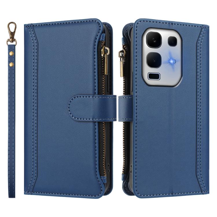 Magnetic Closure 9 Card Slots Zipper Leather Case with Hand Strap, For Infinix Note 50x 5G, For Infinix Note 50 Pro+ 5G, For Infinix Note 50 Pro 4G / 50 4G, For Infinix Hot 50i 4G / Smart 9 4G, For Infinix Hot 50 Pro+ 4G, For Infinix Hot 50 4G         ...