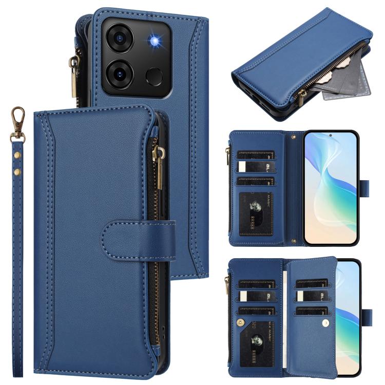Magnetic Closure 9 Card Slots Zipper Leather Case with Hand Strap, For Infinix Zero 30 5G, For Infinix Hot 30 5G, For Infinix Hot 30 Play 4G, For Infinix Smart 7 Plus / 7 HD, For Infinix Note 30 4G / 5G, For Infinix Note 30 Pro 4G, For Infinix Note 30 ...