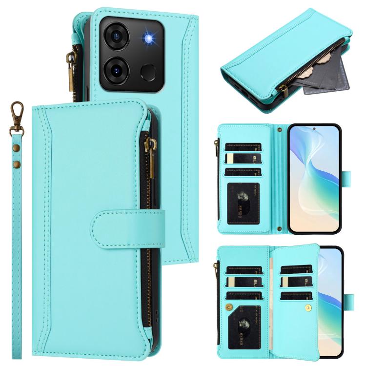 Magnetic Closure 9 Card Slots Zipper Leather Case with Hand Strap, For Infinix Zero 30 5G, For Infinix Hot 30 5G, For Infinix Hot 30 Play 4G, For Infinix Smart 7 Plus / 7 HD, For Infinix Note 30 4G / 5G, For Infinix Note 30 Pro 4G, For Infinix Note 30 ...