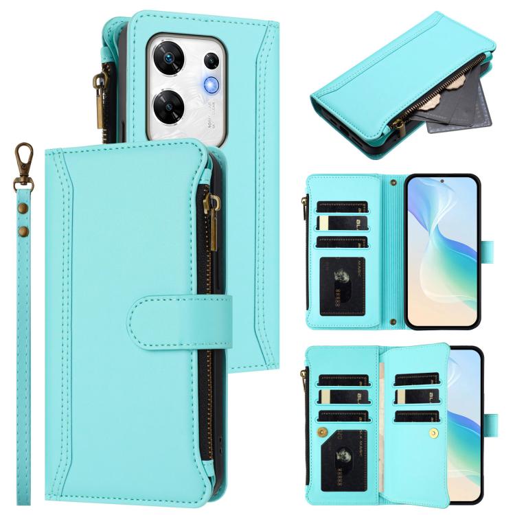 Magnetic Closure 9 Card Slots Zipper Leather Case with Hand Strap, For Infinix Zero 40 4G, For Infinix Note 40X 5G, For Infinix Note 40 5G, For Infinix GT 20 Pro 5G, For Infinix Note 40 Pro 4G / 5G, For Infinix Note 40 4G                               ...