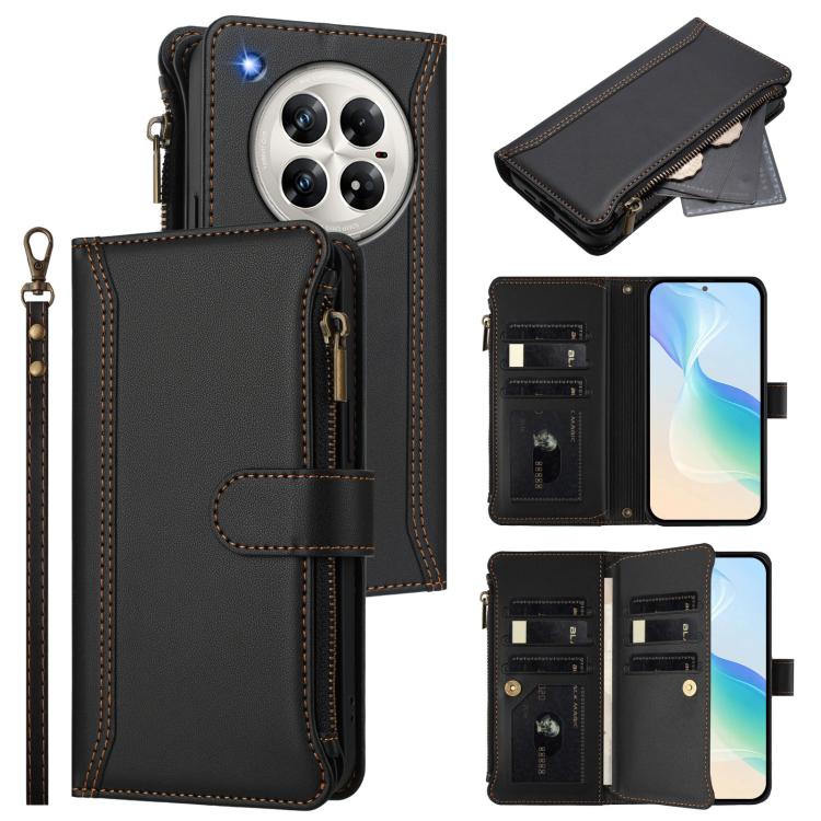 Magnetic Closure 9 Card Slots Zipper Leather Case with Hand Strap, For Infinix Note 50x 5G, For Infinix Note 50 Pro+ 5G, For Infinix Note 50 Pro 4G / 50 4G, For Infinix Hot 50i 4G / Smart 9 4G, For Infinix Hot 50 Pro+ 4G, For Infinix Hot 50 4G         ...