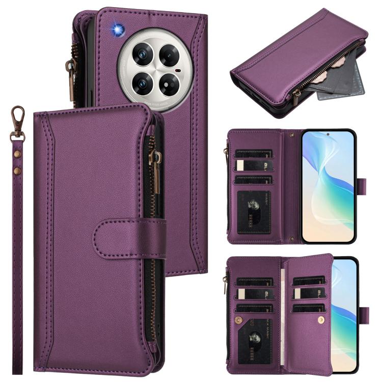 Magnetic Closure 9 Card Slots Zipper Leather Case with Hand Strap, For Infinix Note 50x 5G, For Infinix Note 50 Pro+ 5G, For Infinix Note 50 Pro 4G / 50 4G, For Infinix Hot 50i 4G / Smart 9 4G, For Infinix Hot 50 Pro+ 4G, For Infinix Hot 50 4G         ...