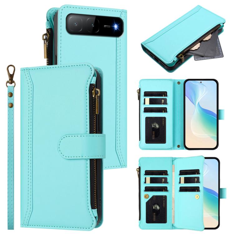 Magnetic Closure 9 Card Slots Zipper Leather Case with Hand Strap, For Infinix GT 50 Pro 5G, For Infinix Note Edge 5G Global, For Infinix Smart 20 4G / X6840, For Infinix Note 60 5G / Note 60 Pro 5G, For Infinix Hot 60i 5G / Tecno Spark Go 5G          ...