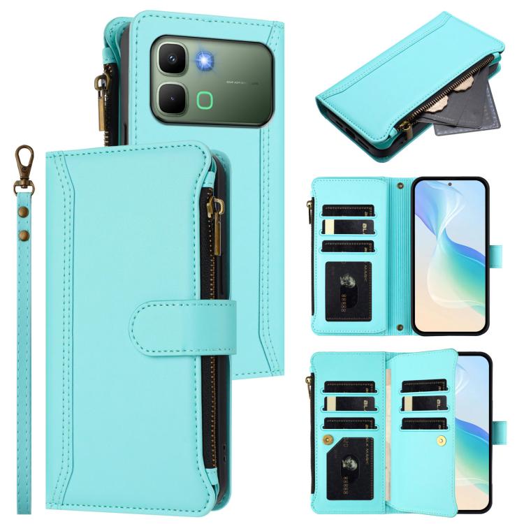 Magnetic Closure 9 Card Slots Zipper Leather Case with Hand Strap, For Infinix GT 50 Pro 5G, For Infinix Note Edge 5G Global, For Infinix Smart 20 4G / X6840, For Infinix Note 60 5G / Note 60 Pro 5G, For Infinix Hot 60i 5G / Tecno Spark Go 5G          ...