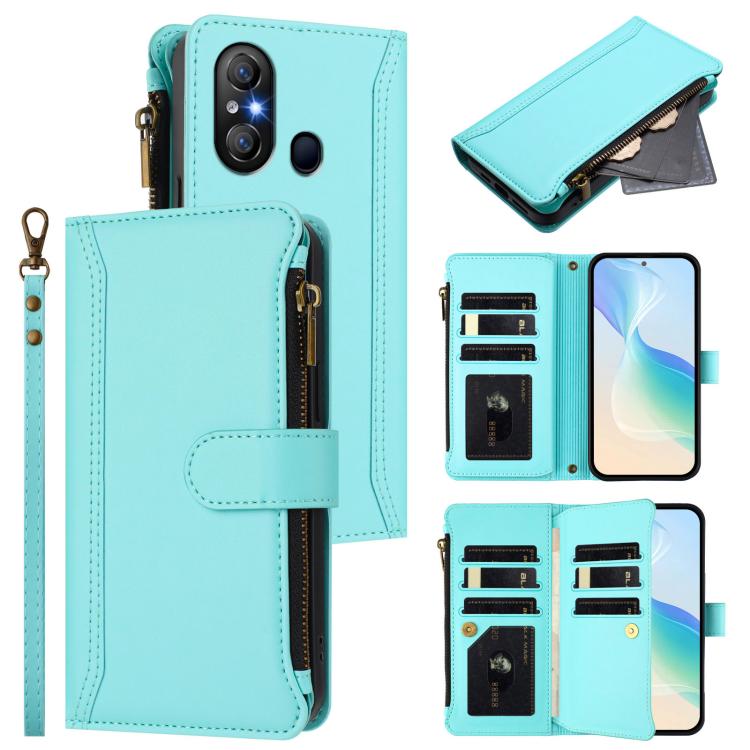 Magnetic Closure 9 Card Slots Zipper Leather Case with Hand Strap, For itel A200 4G/A200+ 4G Global, For itel A90 4G, For itel A95 5G, For itel City 100, For itel A58 Lite / A49 Play, For itel S25 Ultra 4G, For itel S25 4G, For itel A80 4G