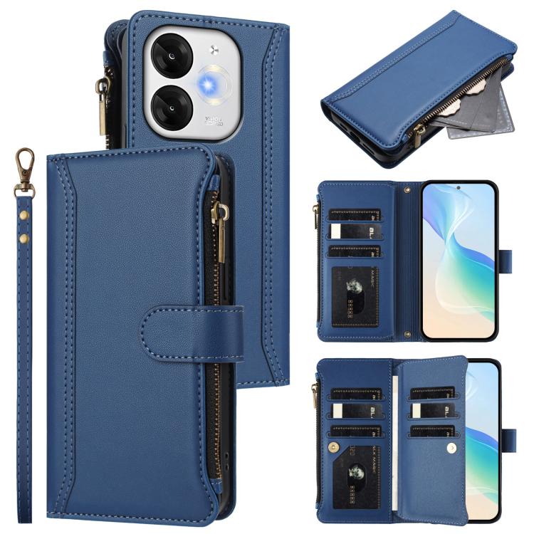 Magnetic Closure 9 Card Slots Zipper Leather Case with Hand Strap, For itel A200 4G/A200+ 4G Global, For itel A90 4G, For itel A95 5G, For itel City 100, For itel A58 Lite / A49 Play, For itel S25 Ultra 4G, For itel S25 4G, For itel A80 4G