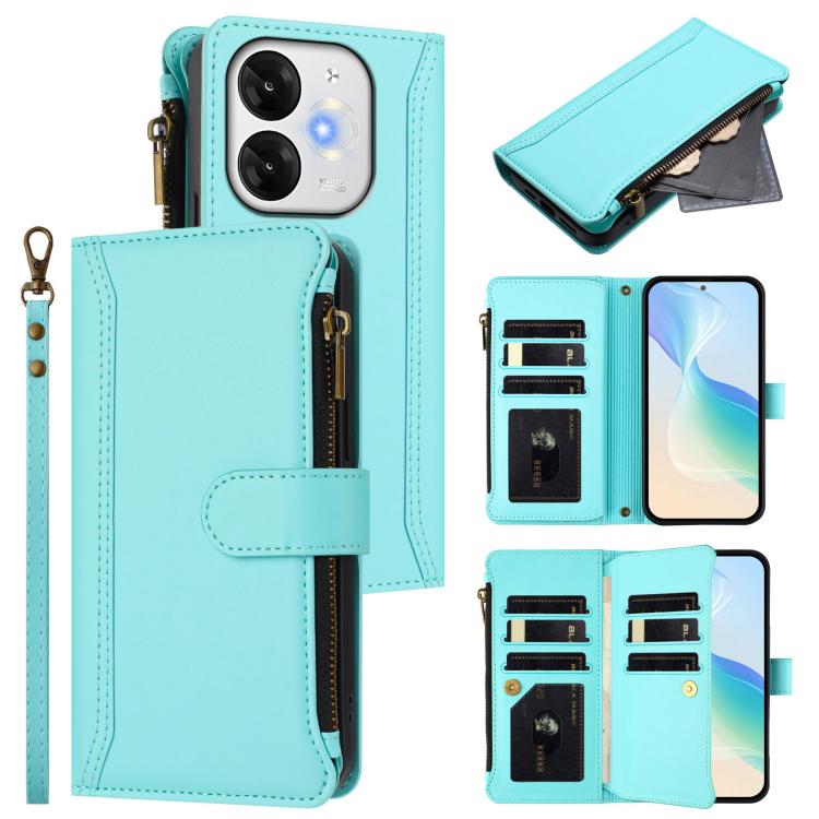 Magnetic Closure 9 Card Slots Zipper Leather Case with Hand Strap, For itel A200 4G/A200+ 4G Global, For itel A90 4G, For itel A95 5G, For itel City 100, For itel A58 Lite / A49 Play, For itel S25 Ultra 4G, For itel S25 4G, For itel A80 4G
