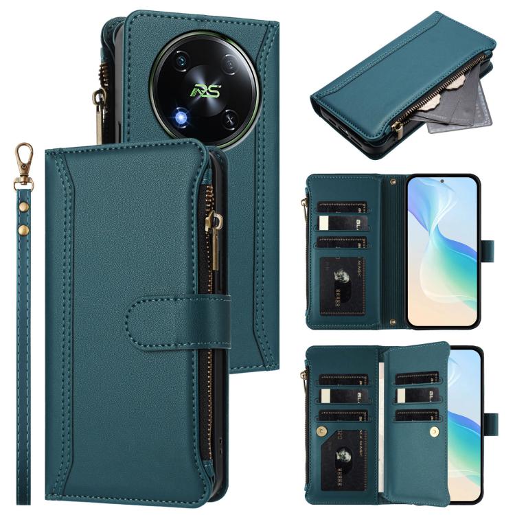 Magnetic Closure 9 Card Slots Zipper Leather Case with Hand Strap, For itel A50C, For itel A50, For itel P55 5G, For itel RS4, For itel S24, For itel P55+, For itel P55 4G / Smart 8, For itel A05s