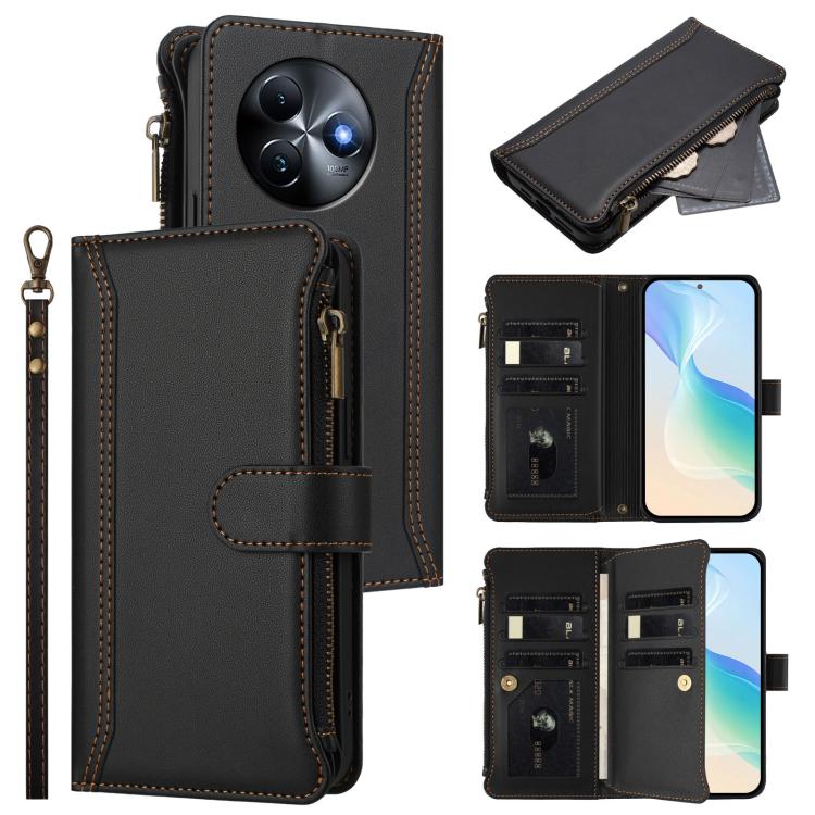 Magnetic Closure 9 Card Slots Zipper Leather Case with Hand Strap, For itel A50C, For itel A50, For itel P55 5G, For itel RS4, For itel S24, For itel P55+, For itel P55 4G / Smart 8, For itel A05s