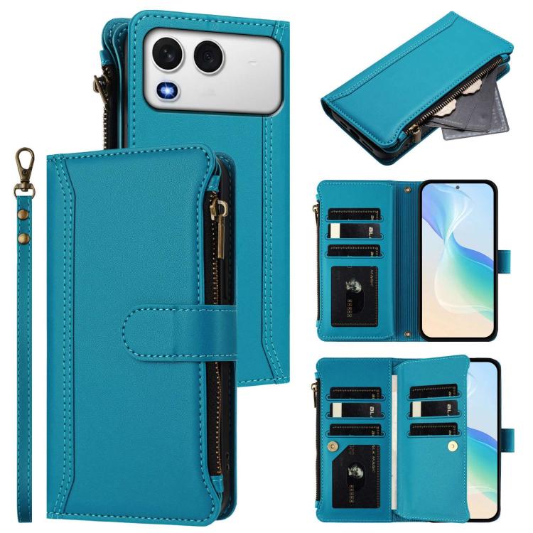 Magnetic Closure 9 Card Slots Zipper Leather Case with Hand Strap, For itel A200 4G/A200+ 4G Global, For itel A90 4G, For itel A95 5G, For itel City 100, For itel A58 Lite / A49 Play, For itel S25 Ultra 4G, For itel S25 4G, For itel A80 4G