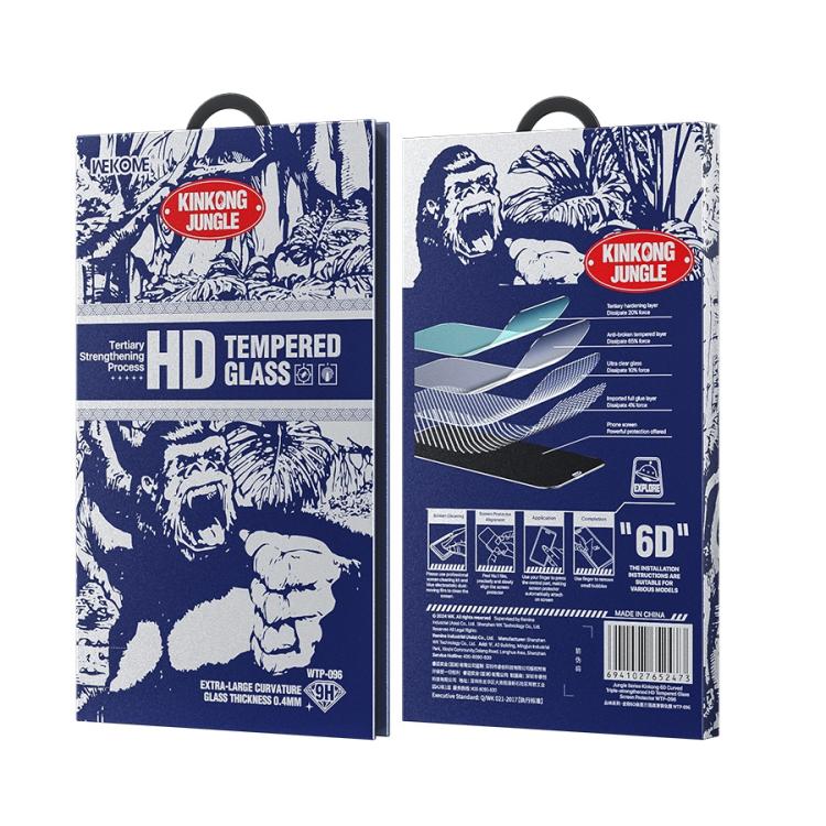 WK WTP-096 Jungle Series Kinkong 6D Curved HD Tempered Glass Film, For iPhone 16 Pro Max, For iPhone 16 Pro, For iPhone 16 Plus / 15 Plus, For iPhone 16 / 15, For iPhone 15 Pro Max, For iPhone 15 Pro