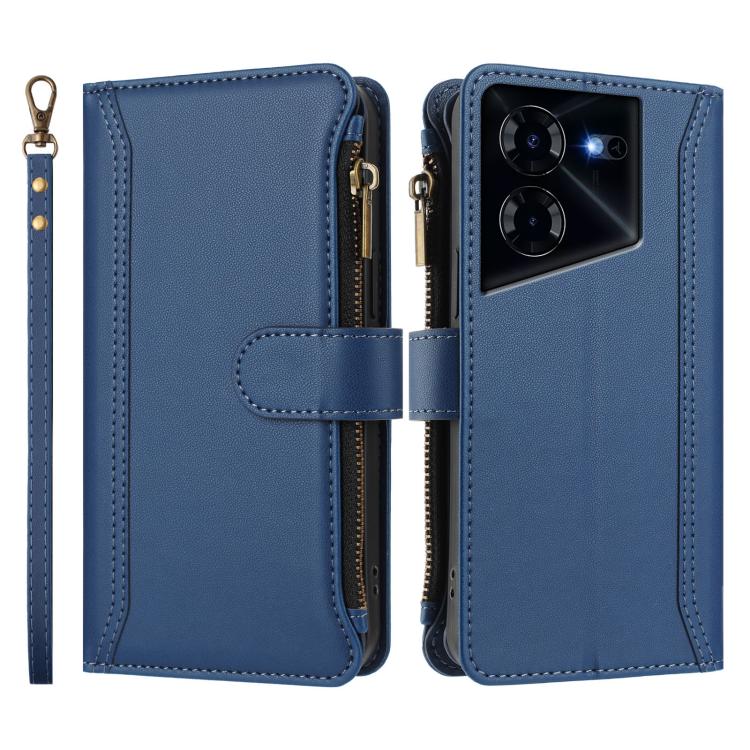 Magnetic Closure 9 Card Slots Zipper Leather Case with Hand Strap, For Tecno Pova 5 Pro 5G, For Tecno Pova Neo 3, For Tecno Pova 5 4G, For Tecno Camon 20 Premier 5G, For Tecno Camon 20 Pro 5G, For Tecno Camon 20 4G / 20 Pro 4G                          ...