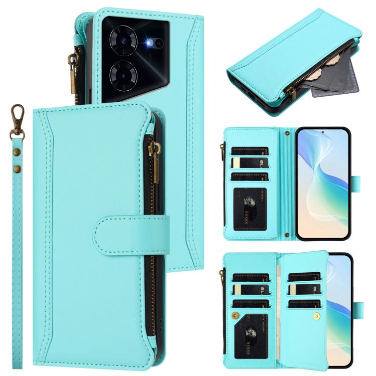 Magnetic Closure 9 Card Slots Zipper Leather Case with Hand Strap, For Tecno Pova 5 Pro 5G, For Tecno Pova Neo 3, For Tecno Pova 5 4G, For Tecno Camon 20 Premier 5G, For Tecno Camon 20 Pro 5G, For Tecno Camon 20 4G / 20 Pro 4G                          ...