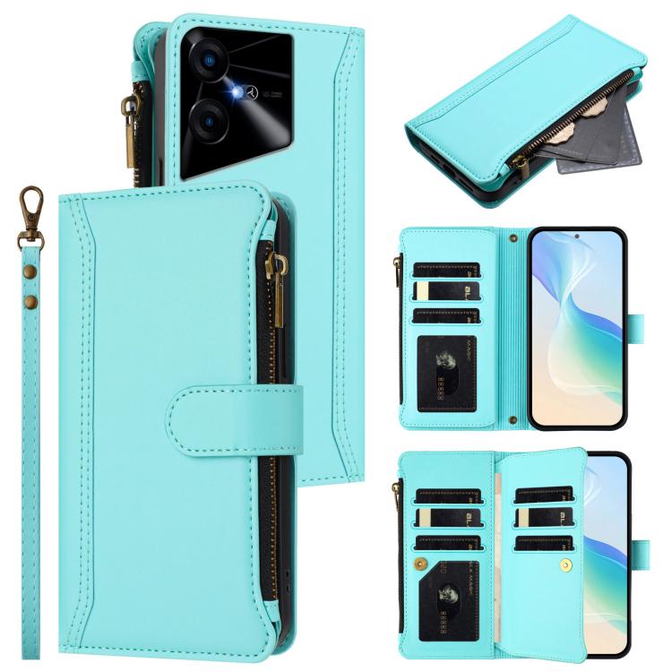 Magnetic Closure 9 Card Slots Zipper Leather Case with Hand Strap, For Tecno Pova 5 Pro 5G, For Tecno Pova Neo 3, For Tecno Pova 5 4G, For Tecno Camon 20 Premier 5G, For Tecno Camon 20 Pro 5G, For Tecno Camon 20 4G / 20 Pro 4G                          ...