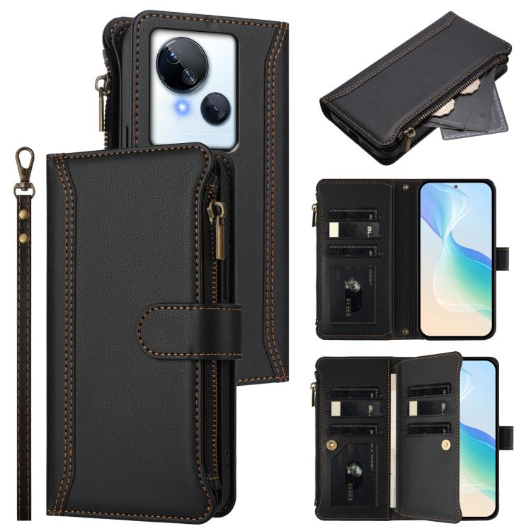 Magnetic Closure 9 Card Slots Zipper Leather Case with Hand Strap, For Tecno Pova 5 Pro 5G, For Tecno Pova Neo 3, For Tecno Pova 5 4G, For Tecno Camon 20 Premier 5G, For Tecno Camon 20 Pro 5G, For Tecno Camon 20 4G / 20 Pro 4G                          ...