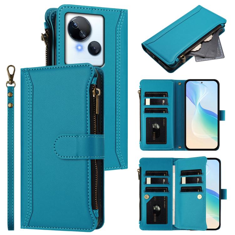 Magnetic Closure 9 Card Slots Zipper Leather Case with Hand Strap, For Tecno Pova 5 Pro 5G, For Tecno Pova Neo 3, For Tecno Pova 5 4G, For Tecno Camon 20 Premier 5G, For Tecno Camon 20 Pro 5G, For Tecno Camon 20 4G / 20 Pro 4G                          ...