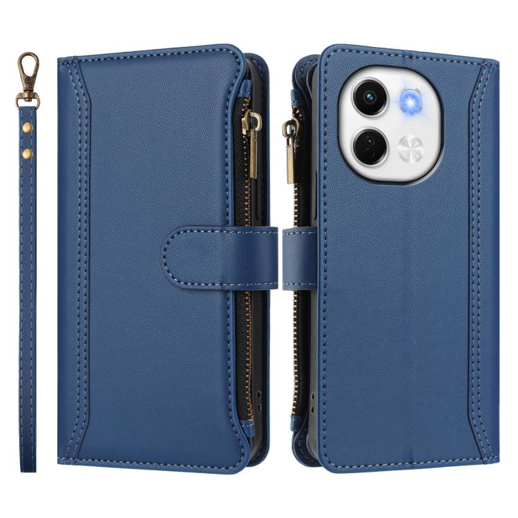 Magnetic Closure 9 Card Slots Zipper Leather Case with Hand Strap, For Tecno Spark 30 5G, For Tecno Spark 30 5G/Pova 6 Neo 5G, For Tecno Spark 30 Pro 4G, For Tecno Spark 30 4G, For Tecno Spark 30C 4G, For Tecno Spark 20 Pro 5G, For Tecno Pop 6C / A18  ...