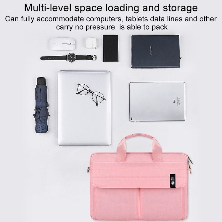 ST08 Handheld Briefcase Carrying Storage Bag with Shoulder Strap, for 13.3 inch Laptop, for 14.1 inch Laptop, for 15.4 inch Laptop