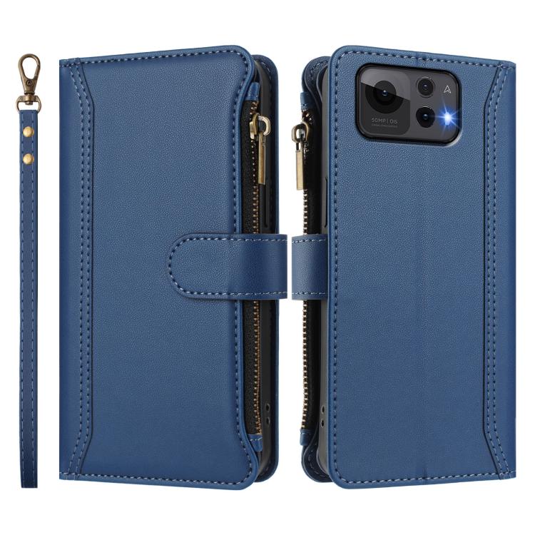 Magnetic Closure 9 Card Slots Zipper Leather Case with Hand Strap, For Asus Zenfone 12 Ultra, For Asus ROG Phone 9 / 9 Pro, For Asus Zenfone 11 Ultra, For Asus ROG Phone 8 / 8 Pro