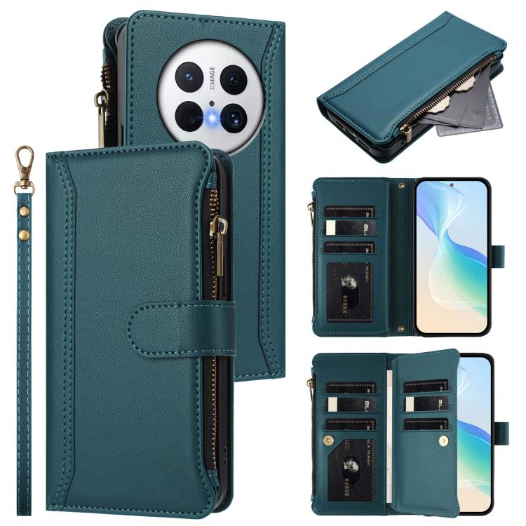 Magnetic Closure 9 Card Slots Zipper Leather Case with Hand Strap, For Huawei Enjoy 80 5G, For Huawei Mate 70 Pro / 70 Pro+, For Huawei Mate 70, For Huawei nova 13 Pro, For Huawei nova 13 / nova 12, For Huawei Pura 70 Pro 5G / 70 Pro+ 5G               ...