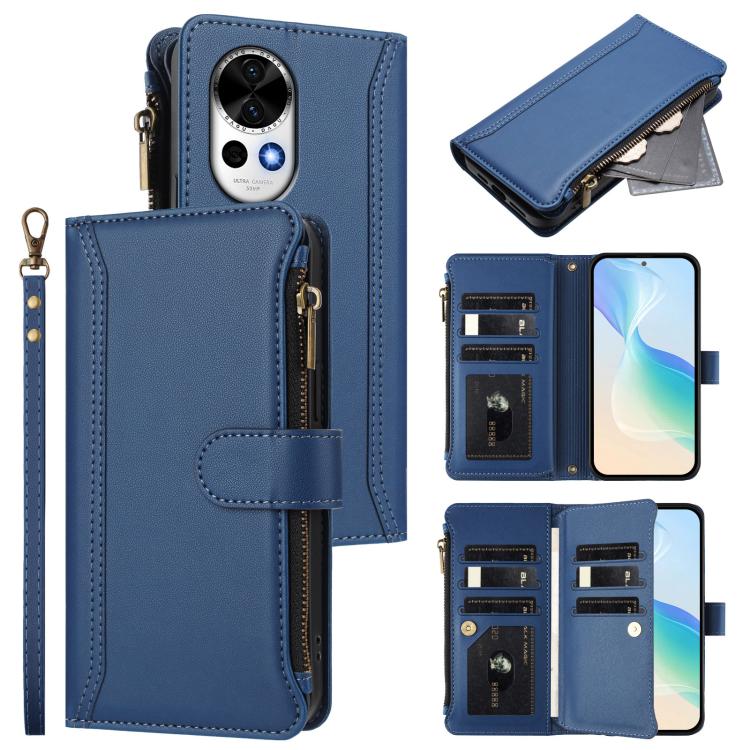 Magnetic Closure 9 Card Slots Zipper Leather Case with Hand Strap, For Huawei Enjoy 80 5G, For Huawei Mate 70 Pro / 70 Pro+, For Huawei Mate 70, For Huawei nova 13 Pro, For Huawei nova 13 / nova 12, For Huawei Pura 70 Pro 5G / 70 Pro+ 5G               ...