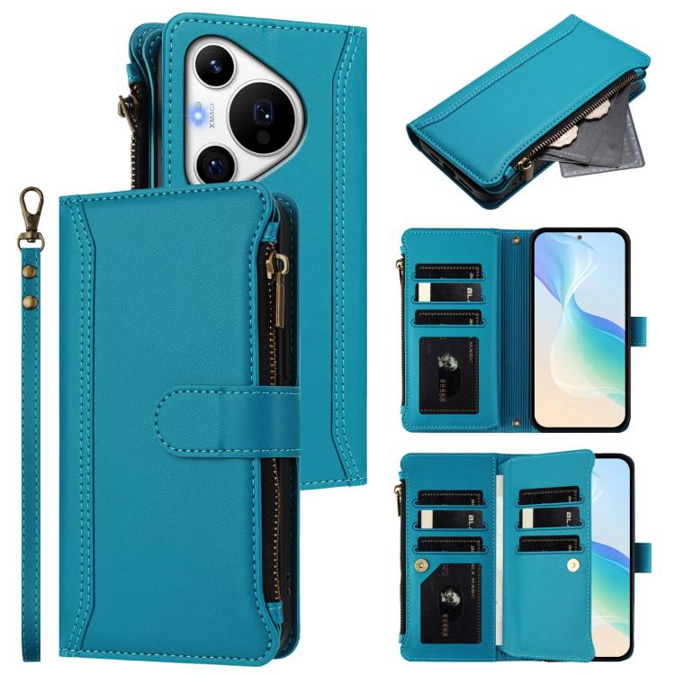 Magnetic Closure 9 Card Slots Zipper Leather Case with Hand Strap, For Huawei Enjoy 80 5G, For Huawei Mate 70 Pro / 70 Pro+, For Huawei Mate 70, For Huawei nova 13 Pro, For Huawei nova 13 / nova 12, For Huawei Pura 70 Pro 5G / 70 Pro+ 5G               ...
