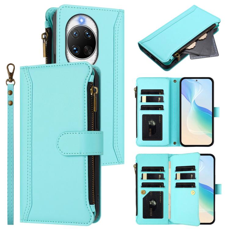 Magnetic Closure 9 Card Slots Zipper Leather Case with Hand Strap, For Huawei nova 14, For Huawei nova 16, For Huawei Pura 90 Pro Max 5G, For Huawei Pura 90 Pro 5G, For Huawei Mate 70 Air 5G, For Huawei Enjoy 80s 4G, For Huawei nova 14 Ultra           ...