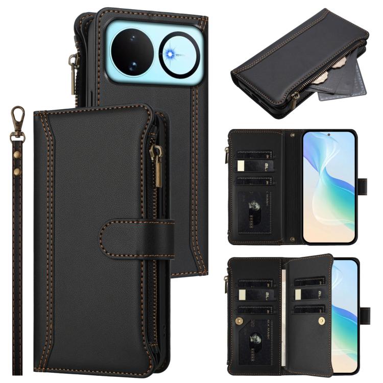 Magnetic Closure 9 Card Slots Zipper Leather Case with Hand Strap, For Huawei nova 14, For Huawei nova 16, For Huawei Pura 90 Pro Max 5G, For Huawei Pura 90 Pro 5G, For Huawei Mate 70 Air 5G, For Huawei Enjoy 80s 4G, For Huawei nova 14 Ultra           ...