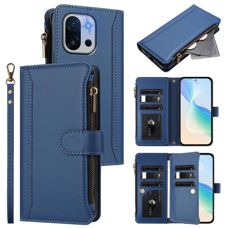 Magnetic Closure 9 Card Slots Zipper Leather Case with Hand Strap, For OnePlus Turbo 6X Pro 5G, For OnePlus Nord CE6 Lite, For OnePlus Turbo 6V / Turbo 6, For OnePlus Ace 5 Ultra, For OnePlus Ace 5 Racing, For OnePlus 13T 5G                            ...