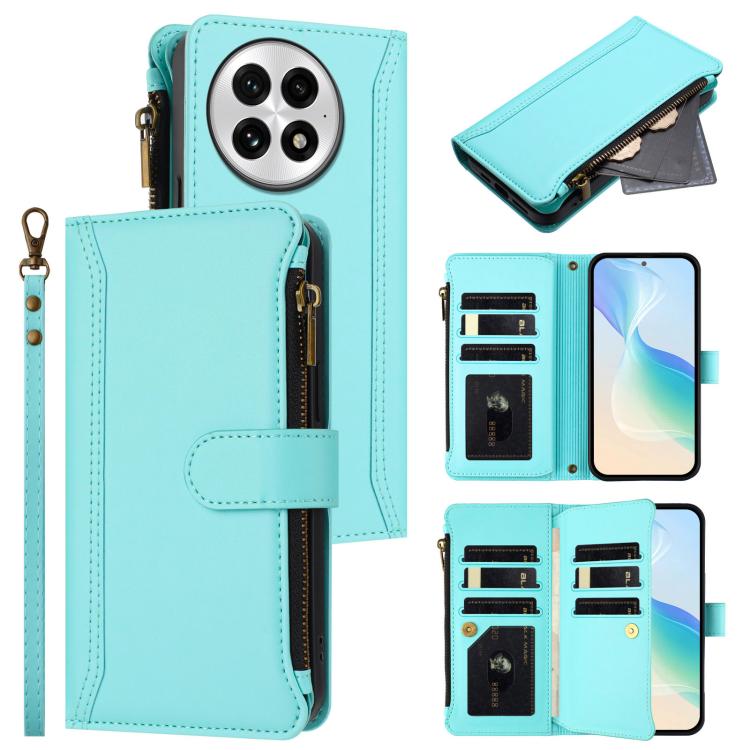 Magnetic Closure 9 Card Slots Zipper Leather Case with Hand Strap, For OnePlus Turbo 6X Pro 5G, For OnePlus Nord CE6 Lite, For OnePlus Turbo 6V / Turbo 6, For OnePlus Ace 5 Ultra, For OnePlus Ace 5 Racing, For OnePlus 13T 5G                            ...