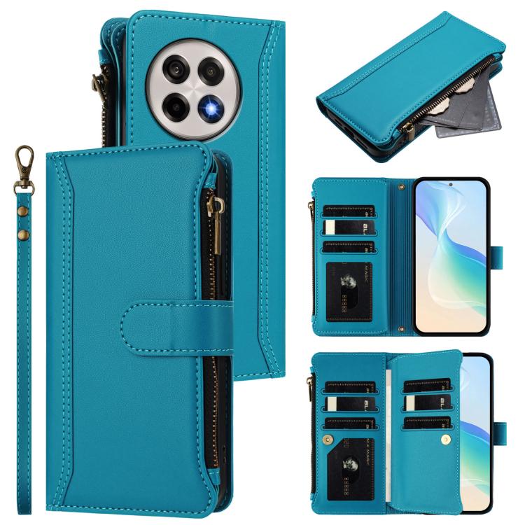Magnetic Closure 9 Card Slots Zipper Leather Case with Hand Strap, For OnePlus Turbo 6X Pro 5G, For OnePlus Nord CE6 Lite, For OnePlus Turbo 6V / Turbo 6, For OnePlus Ace 5 Ultra, For OnePlus Ace 5 Racing, For OnePlus 13T 5G                            ...