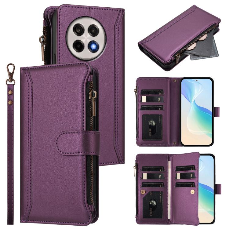Magnetic Closure 9 Card Slots Zipper Leather Case with Hand Strap, For OnePlus Turbo 6X Pro 5G, For OnePlus Nord CE6 Lite, For OnePlus Turbo 6V / Turbo 6, For OnePlus Ace 5 Ultra, For OnePlus Ace 5 Racing, For OnePlus 13T 5G                            ...