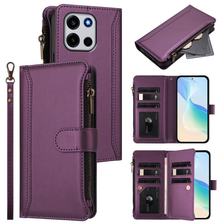 Magnetic Closure 9 Card Slots Zipper Leather Case with Hand Strap, For OnePlus Turbo 6X Pro 5G, For OnePlus Nord CE6 Lite, For OnePlus Turbo 6V / Turbo 6, For OnePlus Ace 5 Ultra, For OnePlus Ace 5 Racing, For OnePlus 13T 5G                            ...