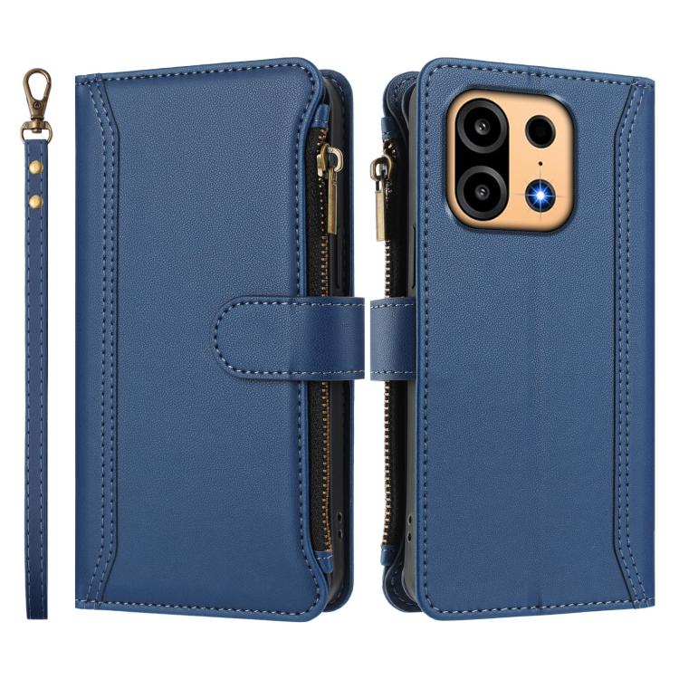 Magnetic Closure 9 Card Slots Zipper Leather Case with Hand Strap, For OnePlus Turbo 6X Pro 5G, For OnePlus Nord CE6 Lite, For OnePlus Turbo 6V / Turbo 6, For OnePlus Ace 5 Ultra, For OnePlus Ace 5 Racing, For OnePlus 13T 5G                            ...