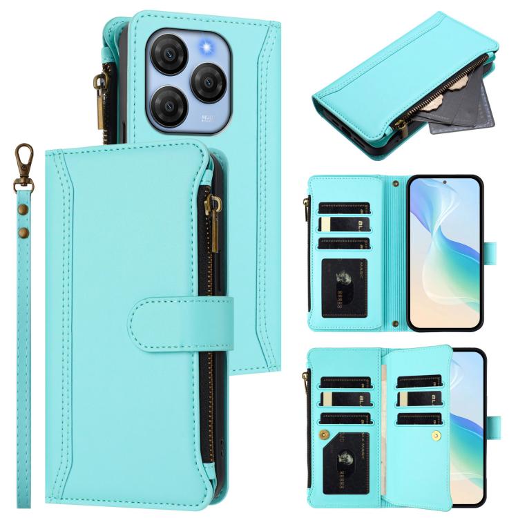 Magnetic Closure 9 Card Slots Zipper Leather Case with Hand Strap, For Blackview Wave 7C, For Blackview Wave 10, For Blackview Shark 6, For Blackview Oscal Tiger 13, For Blackview Wave 8C / 8 / Oscal Flat 2, For Blackview Shark 9 5G                    ...