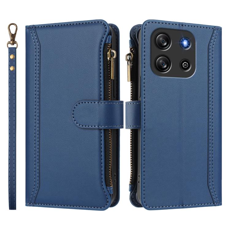 Magnetic Closure 9 Card Slots Zipper Leather Case with Hand Strap, For Blackview Oscal Flat 1C, For Blackview Wave 6C, For Blackview Shark 8 / Oscal Tiger 12, For Blackview A52 / A52 Pro, For Blackview A53